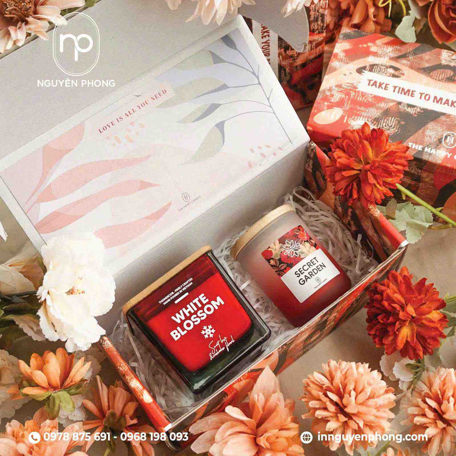 Hộp carton 3 lớp sóng E đựng nến thơm